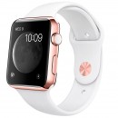 Умные часы Apple Watch edition 42mm, розовое золото 18-карат - Белый спортивный ремешок