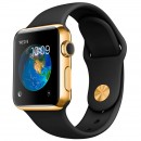 Умные часы Apple Watch edition 38mm, жёлтое золото 18-карат - Чёрный спортивный ремешок