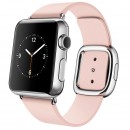 Умные часы Apple Watch 38mm, Стальные - Бледно-розовый ремешок с современной пряжкой