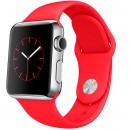 Умные часы Apple Watch 38mm, Стальные - (Product) Red - Красный спортивный ремешок